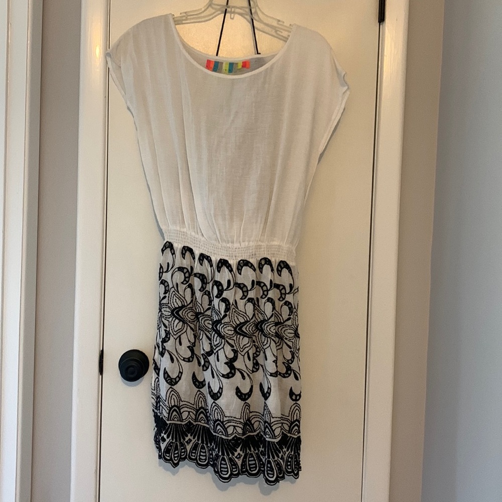 Surf Bazaar gathered waist eyelet beach Dress Coverup